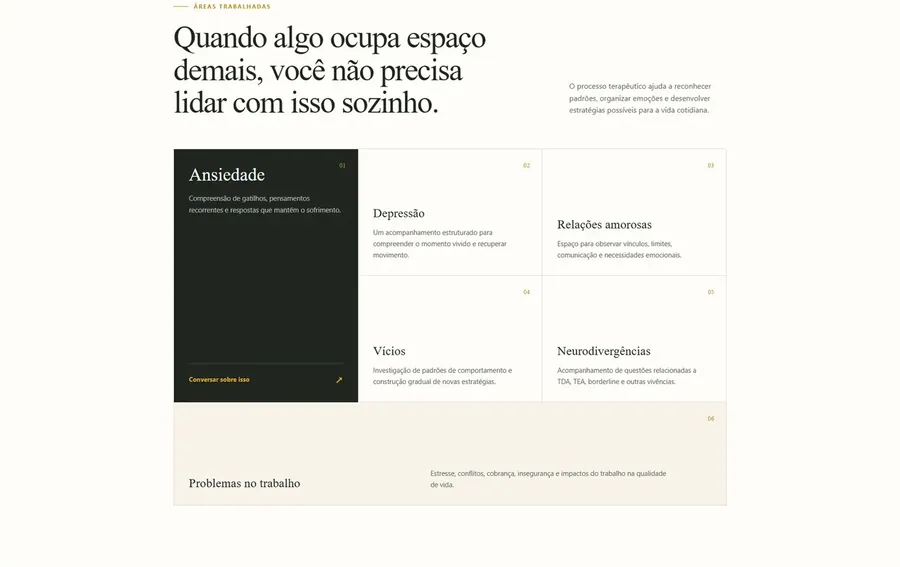 Serena Psicologia: Áreas em vez de sintomas soltos